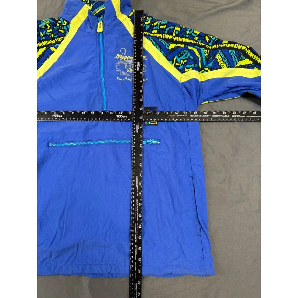 Vintage Insport Mens Tracksuit Set Large Blue Yellow Geometric 90s Windbreaker